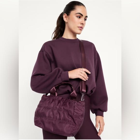 New OLD NAVY Lil' Puff Active Tote Dark Sepia Bag Handbag - Picture 7 of 7